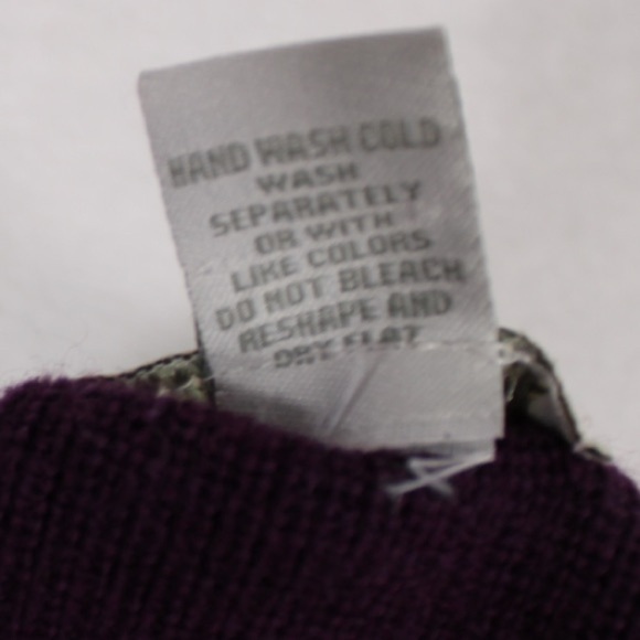 Tweeds 100% Merino Wool Purple Mock V Neck Cardigan‎ A Line Sweater Women Small - Picture 9 of 13
